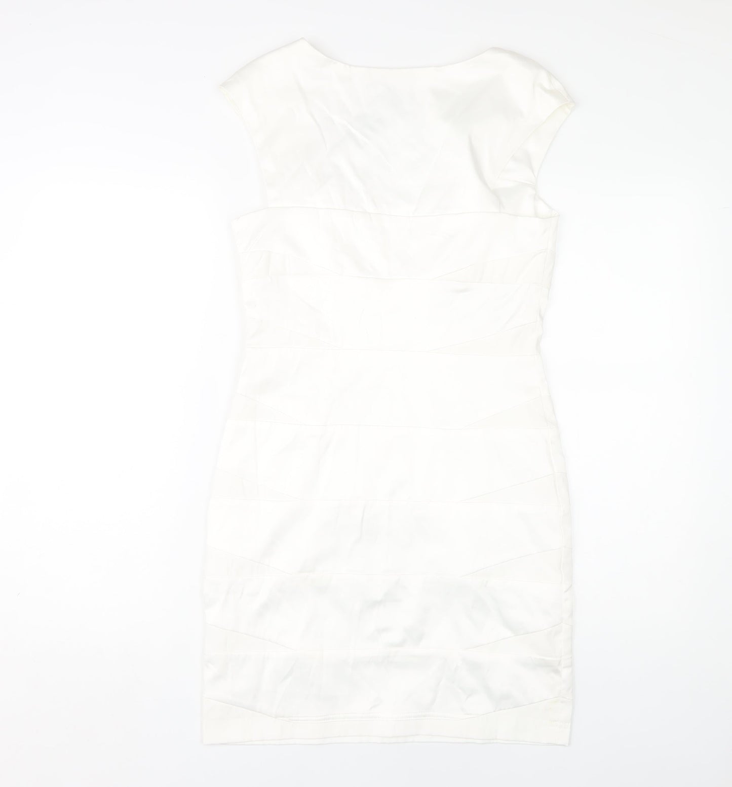 AX Paris White Cap Sleeve Dress, Size 12, Elegant Women's Wear