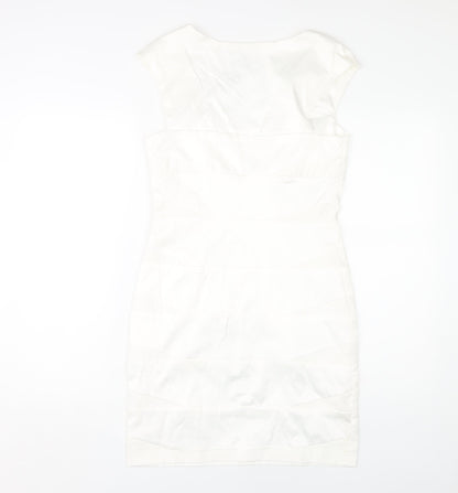 AX Paris White Cap Sleeve Dress, Size 12, Elegant Women's Wear