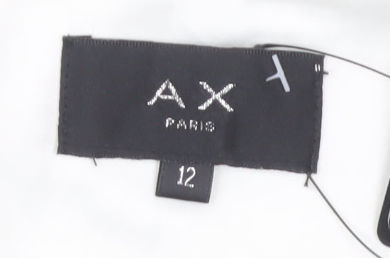 AX Paris White Cap Sleeve Dress, Size 12, Elegant Women's Wear