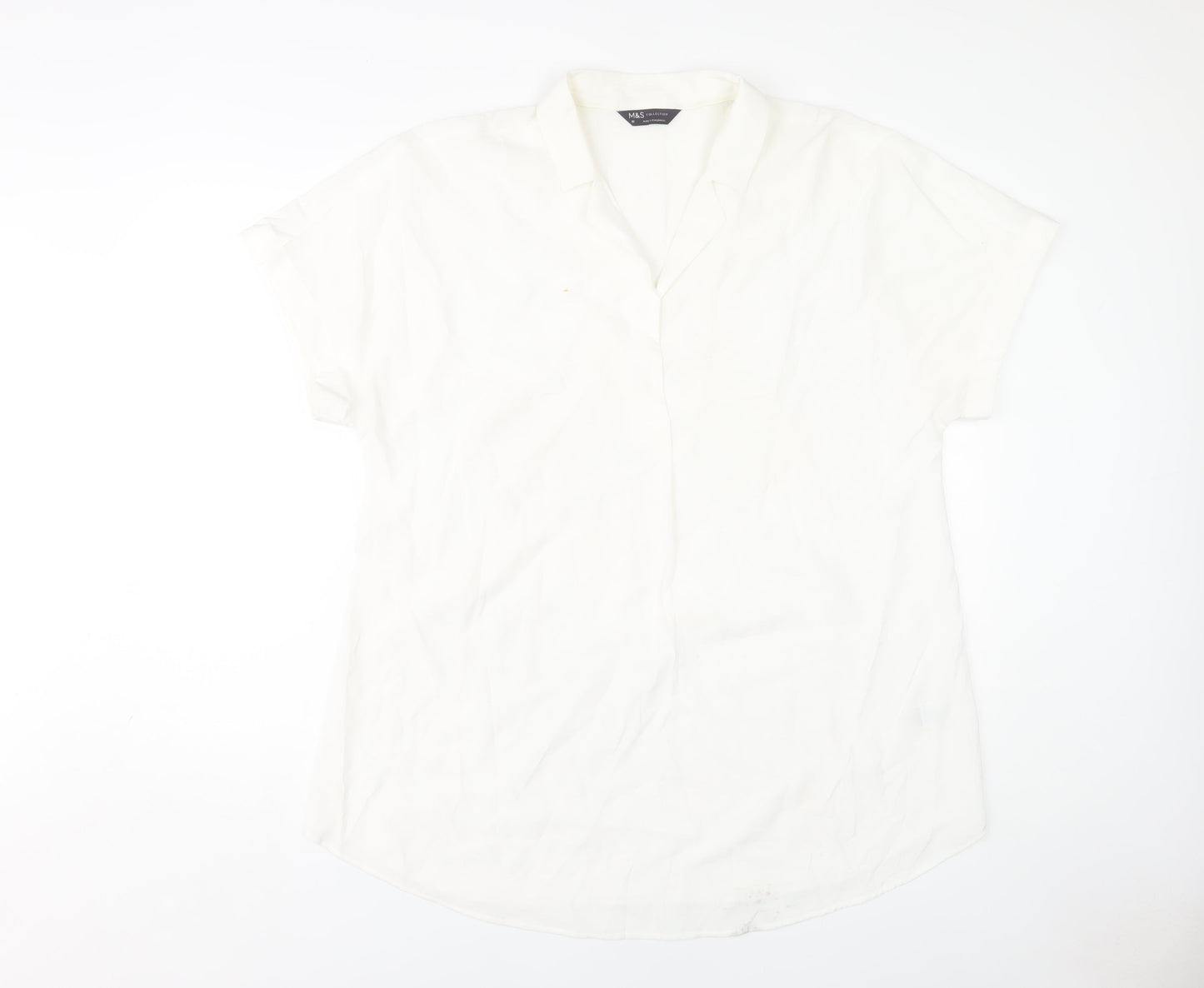 Womens UK Size 16 Marks and Spencer Ivory Basic Button-Up