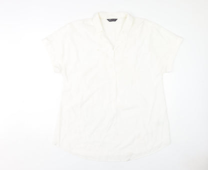 Womens UK Size 16 Marks and Spencer Ivory Basic Button-Up