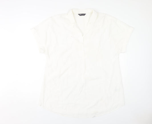 Womens UK Size 16 Marks and Spencer Ivory Basic Button-Up