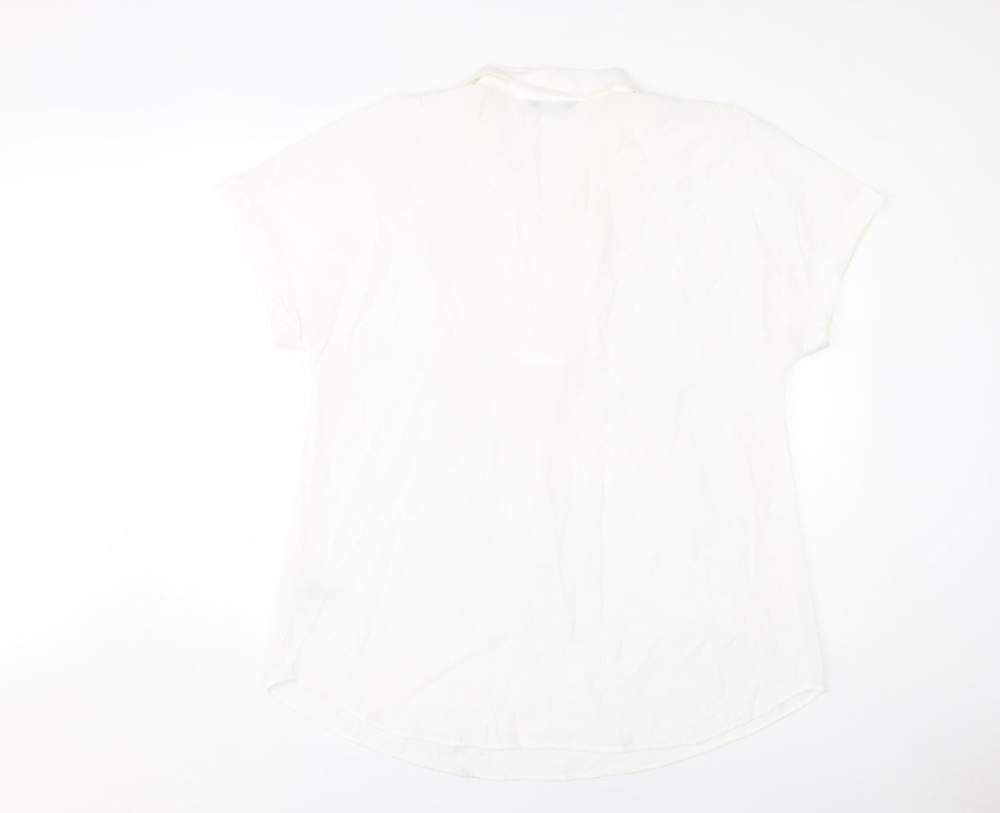 Womens UK Size 16 Marks and Spencer Ivory Basic Button-Up