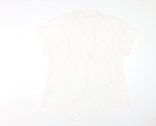Womens UK Size 16 Marks and Spencer Ivory Basic Button-Up