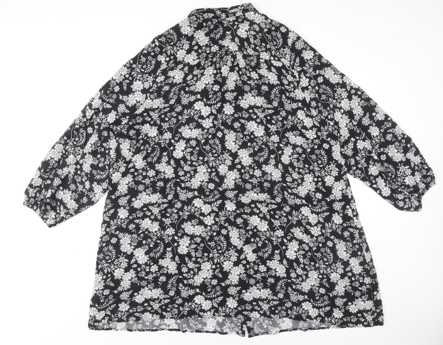Marks and Spencer Women Black Floral Dress Size 24