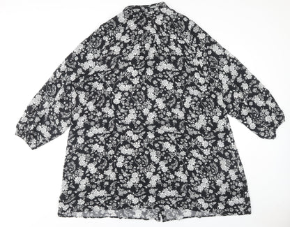Marks and Spencer Women Black Floral Dress Size 24