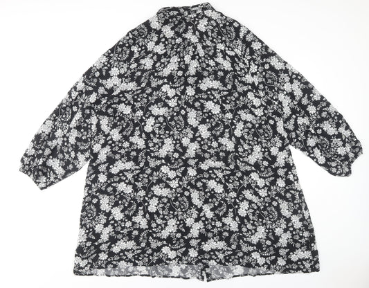 Marks and Spencer Women Black Floral Dress Size 24