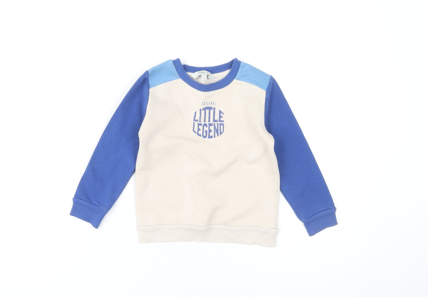 Urban Rascals Boys Beige Blue Sweatshirt 2 Years Pullover