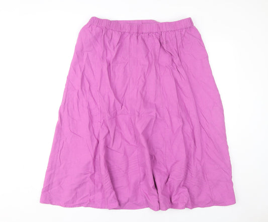 Damart Women’s Purple A-Line Midi Skirt, Size 22