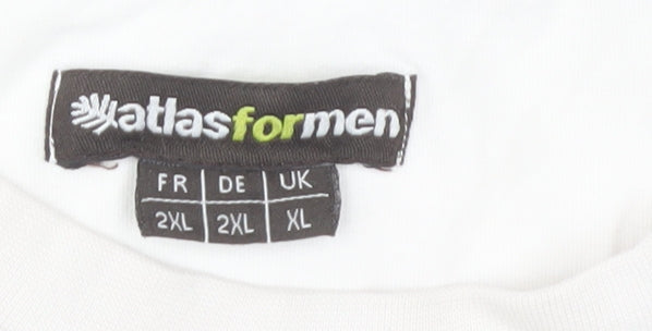 Mens UK Size XL Atlas for Men White  T-Shirt