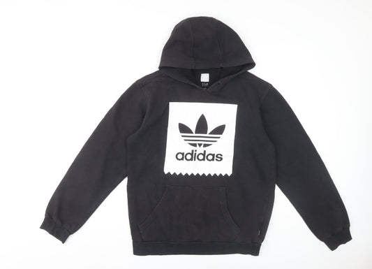 Adidas Men's Black Hoodie, Size S, Pullover Style