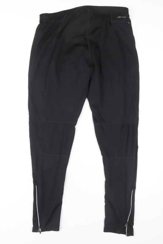 Nike Unisex Black Running Trousers XL - Breathable, Quick Dry