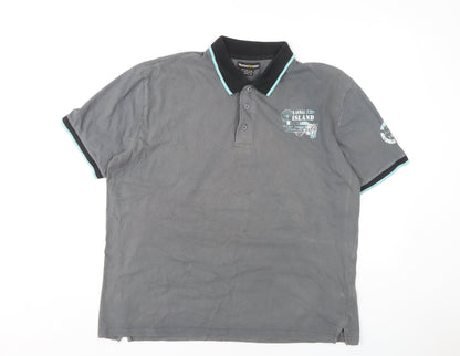 Atlas for Men Grey Polo Shirt XL Short Sleeve