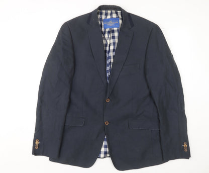 Seven Square Men's Blue Blazer Size UK 40, Notch Lapel