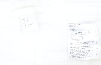 H&M Women's White Cut-Off Denim Shorts Size 6