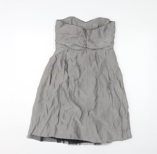 Star by Julien Macdonald Grey Strapless Dress Size 12