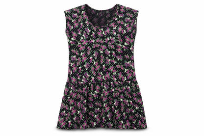 BHS Women's Black Floral Viscose Dress M Casual