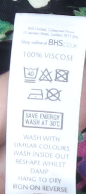 BHS Women's Black Floral Viscose Dress M Casual