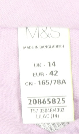 Marks and Spencer Women's Purple A-Line Skirt, Size 14