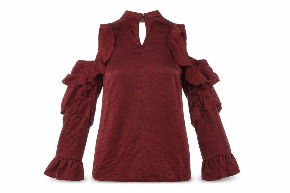 Womens UK Size 8 Lipsy Red Wrap Blouse