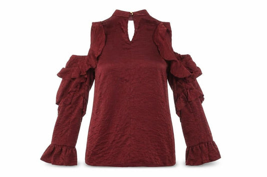 Womens UK Size 8 Lipsy Red Wrap Blouse