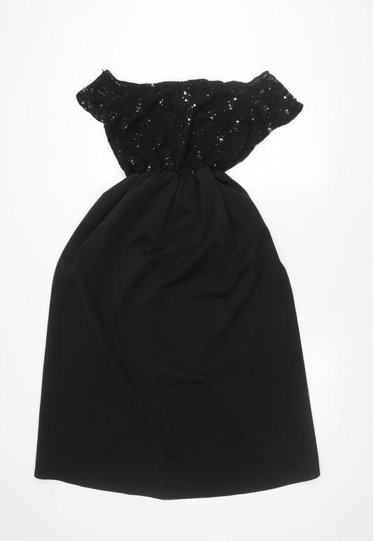 Quiz Women's Black Dress Size 18 with Sequins