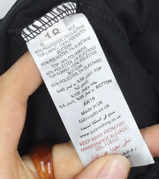 Quiz Women's Black Dress Size 18 with Sequins