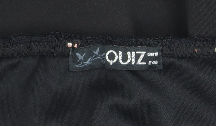 Quiz Women's Black Dress Size 18 with Sequins