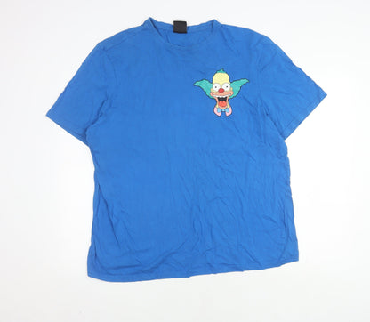 Simpsons 2XL Blue Cartoon T-Shirt Unisex Short Sleeve
