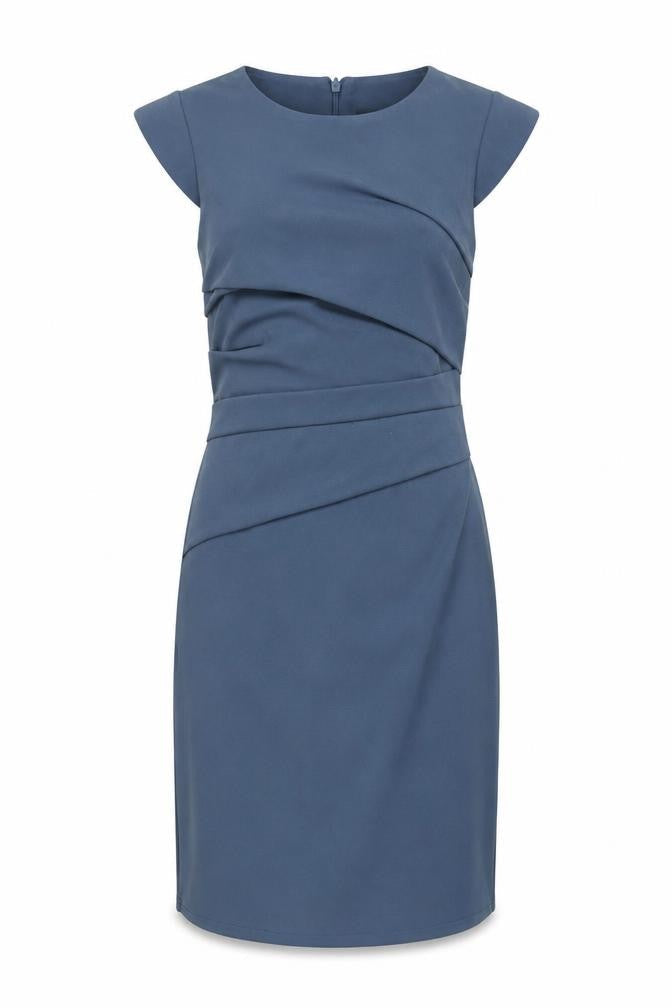 Topshop Women's Blue Sheath Dress, Size 6, Off the Shoulder