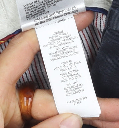 Marks and Spencer Men's Black Cotton Trousers Size 34