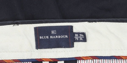 Marks and Spencer Men's Black Cotton Trousers Size 34