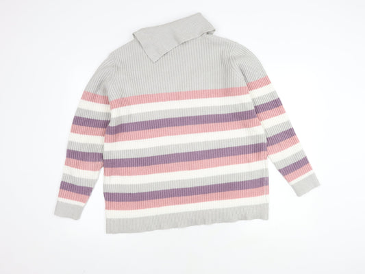 Womens UK Size L ISLE Multicoloured Pullover Jumper