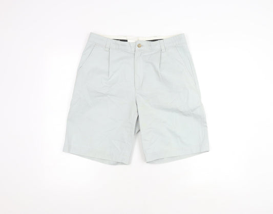 Ashworth Men's Grey Chino Shorts, Size 48, Casual Style
