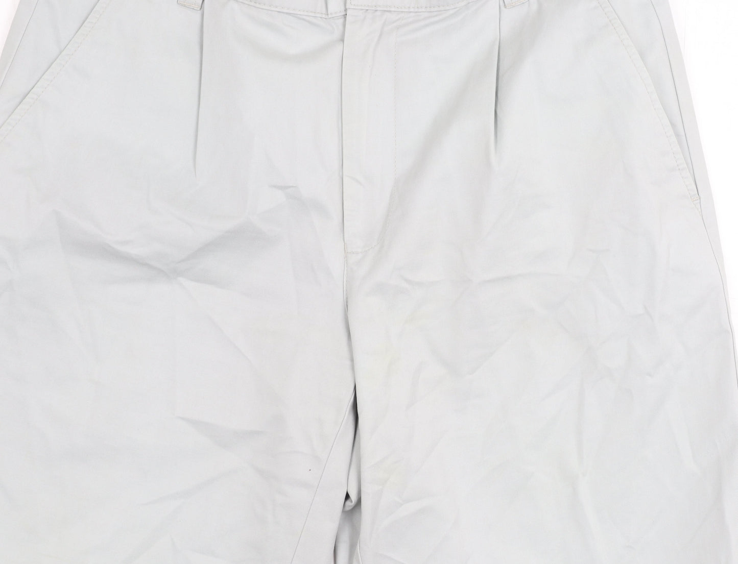 Ashworth Men's Grey Chino Shorts, Size 48, Casual Style