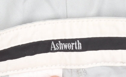 Ashworth Men's Grey Chino Shorts, Size 48, Casual Style