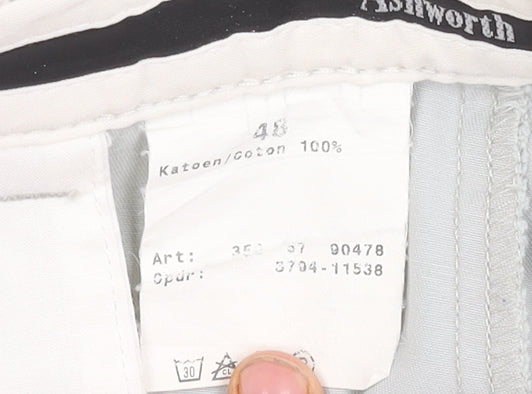 Ashworth Men's Grey Chino Shorts, Size 48, Casual Style