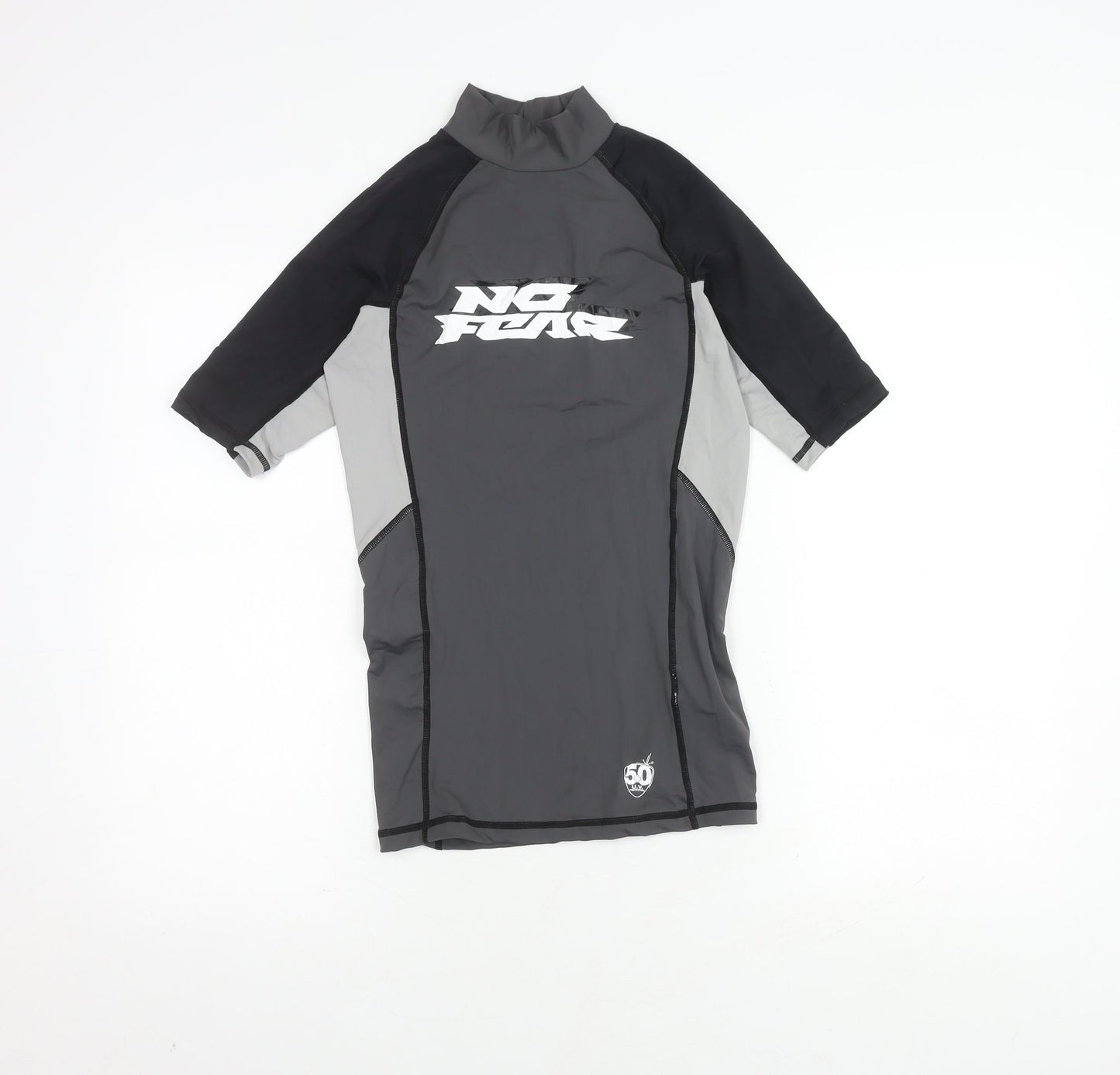 No Fear Men's Black/Grey S Athletic High Neck Pullover