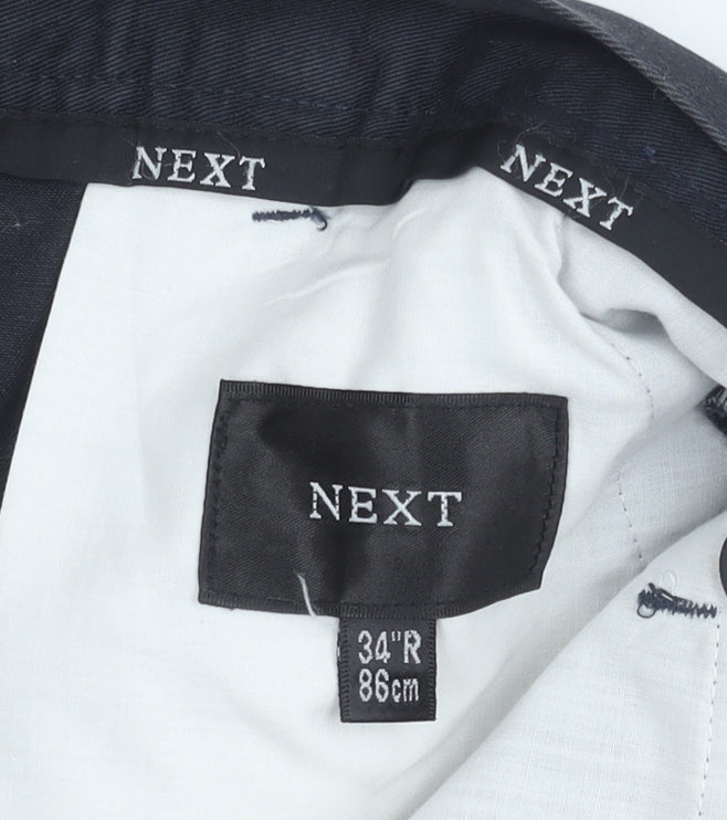 Next Men's Black Chino Shorts 34 Pleated Pockets