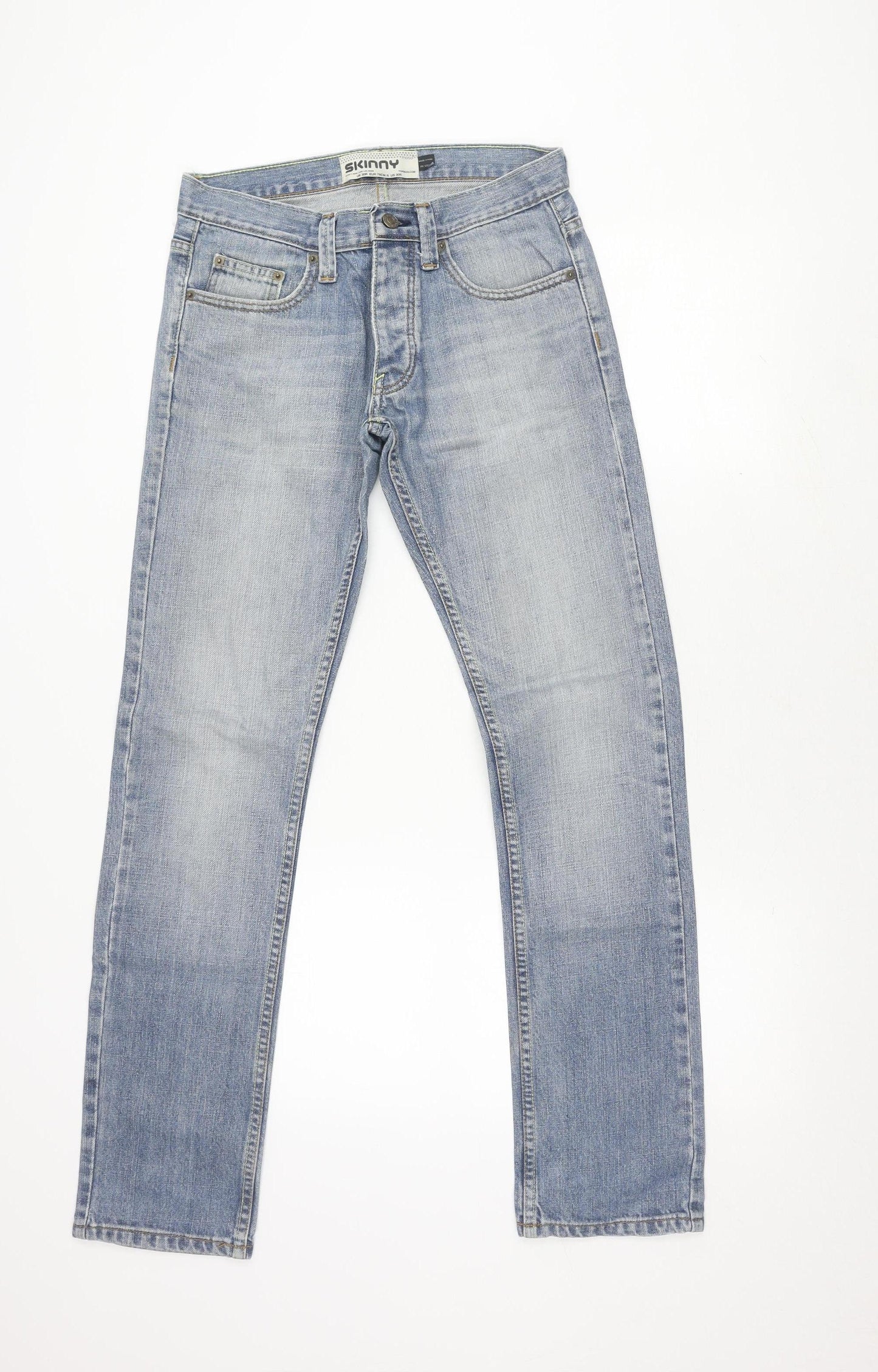 Mens UK Size 30R Topman Slim Fit Skinny Blue Jeans