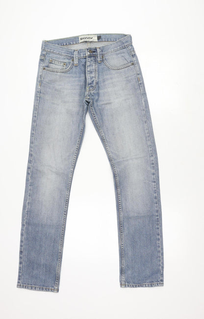 Mens UK Size 30R Topman Slim Fit Skinny Blue Jeans