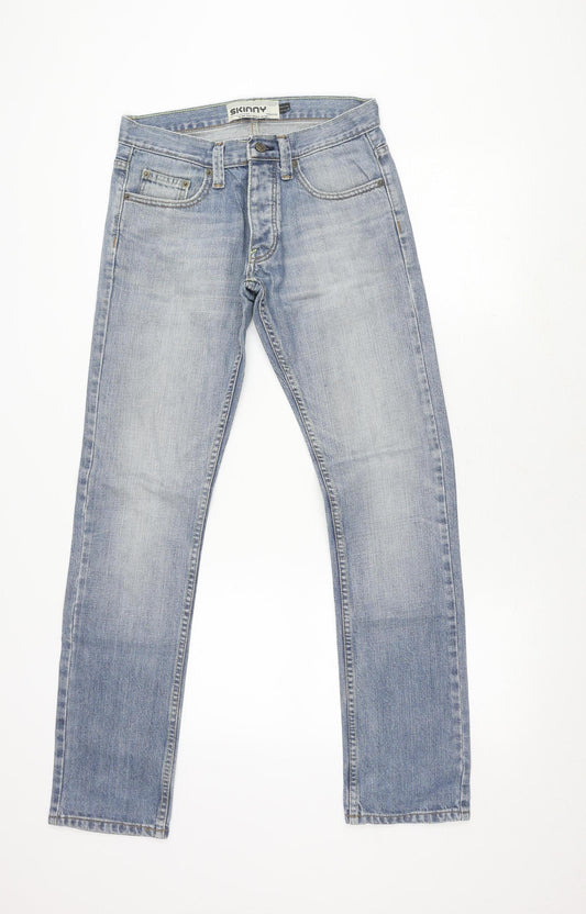 Mens UK Size 30R Topman Slim Fit Skinny Blue Jeans