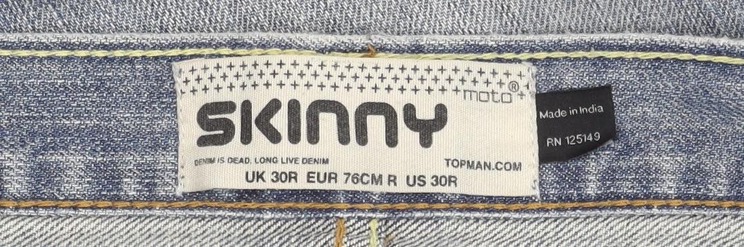Mens UK Size 30R Topman Slim Fit Skinny Blue Jeans