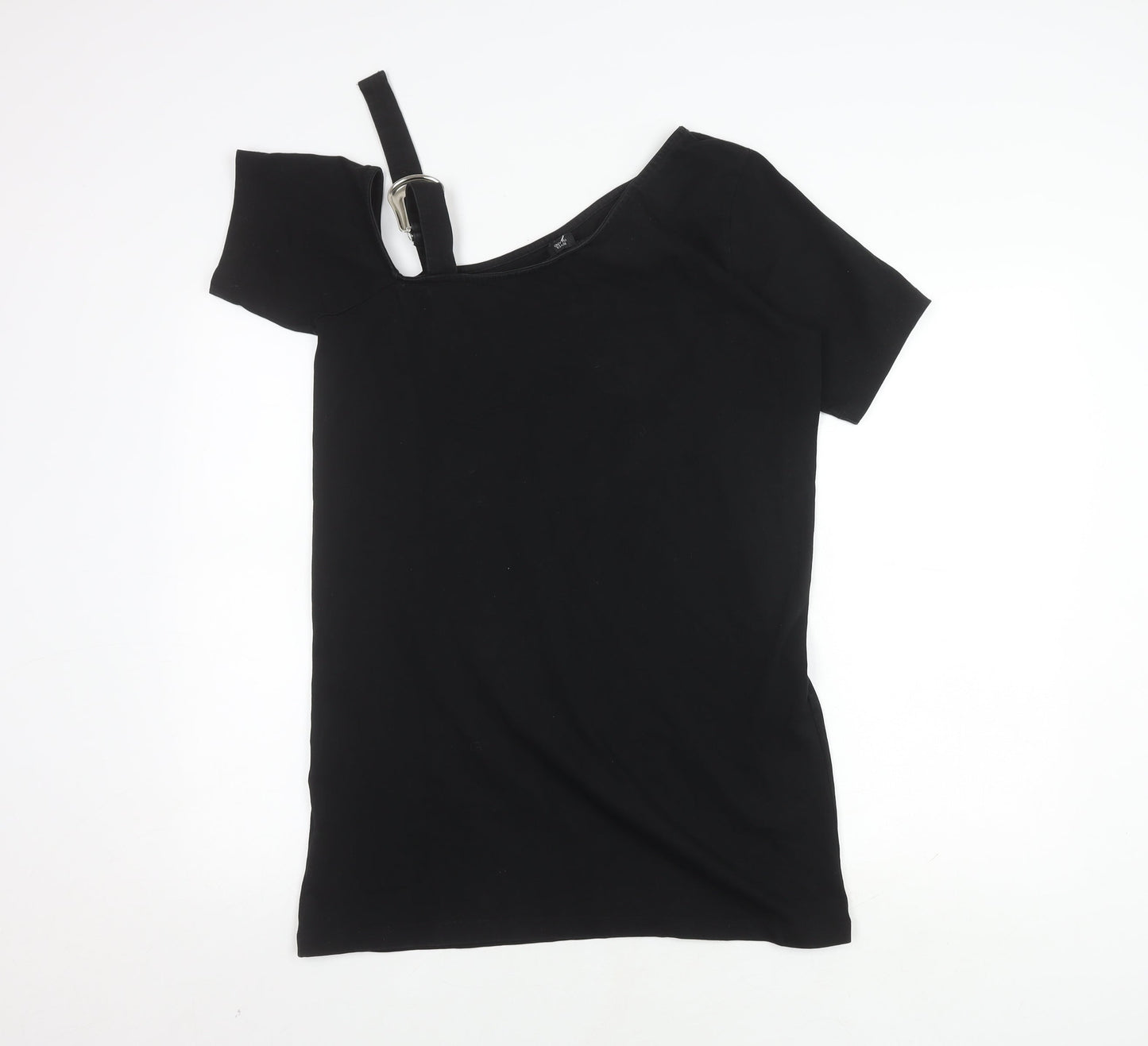Womens UK Size 10 River Island Black Basic T-Shirt