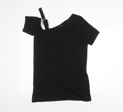 Womens UK Size 10 River Island Black Basic T-Shirt
