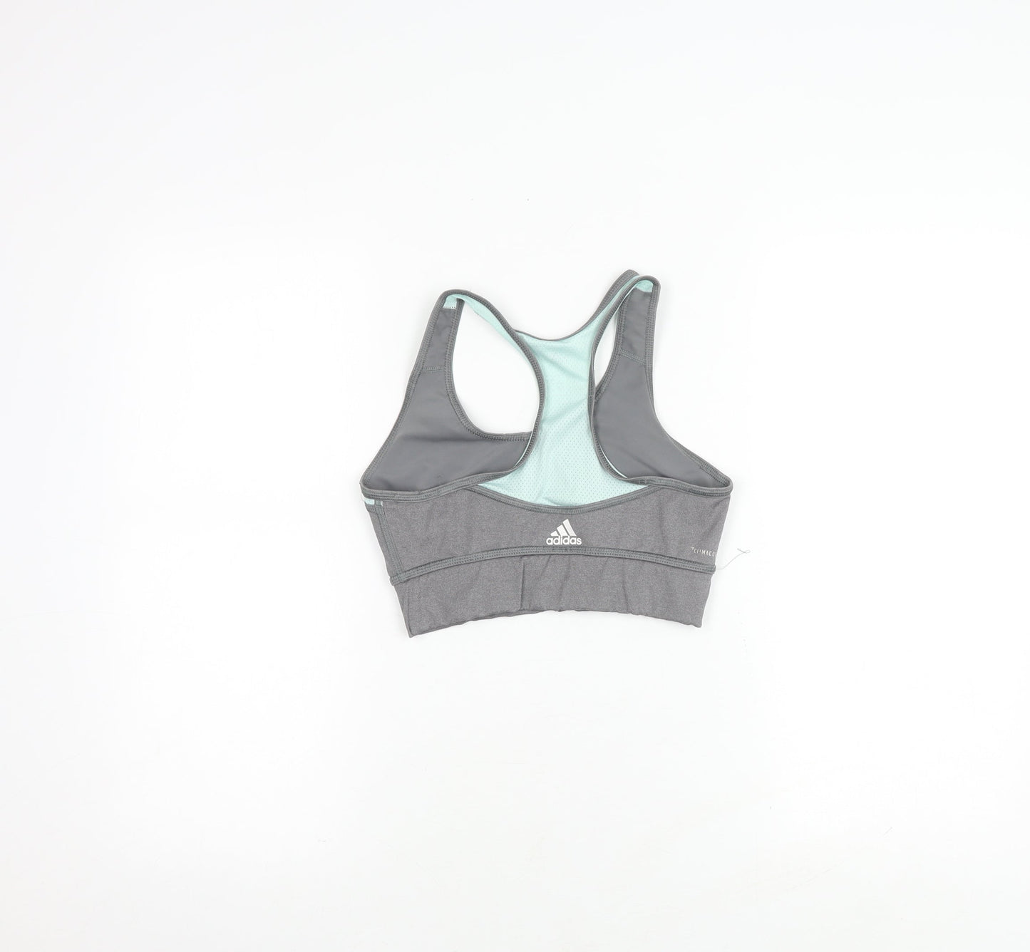 Adidas Women's Grey Cropped Sports Bra S Athletic Fit