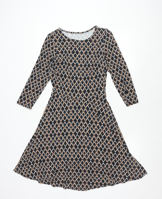 Dorothy Perkins Women's Geometric A-Line Dress Size 8