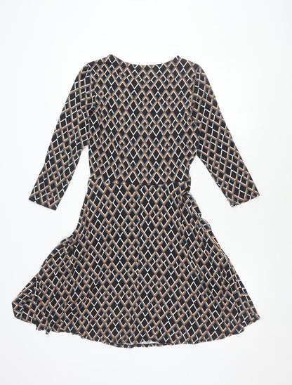 Dorothy Perkins Women's Geometric A-Line Dress Size 8