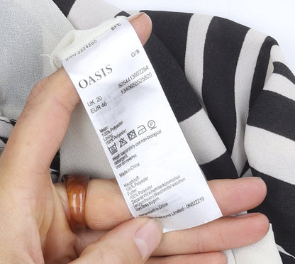 Oasis Women's Striped Dress, Size 20, Black/White