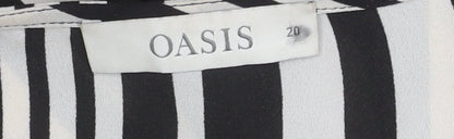 Oasis Women's Striped Dress, Size 20, Black/White